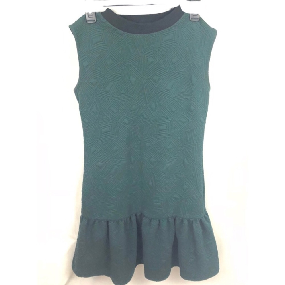 Zara Dress  Green Sleeveless Dress Pleated SZ Med